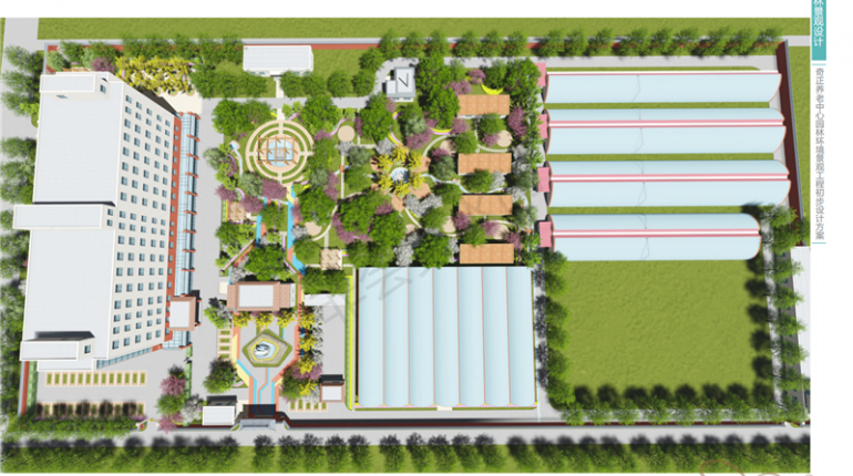 整體園林景觀(guān)布置鳥(niǎo)瞰圖